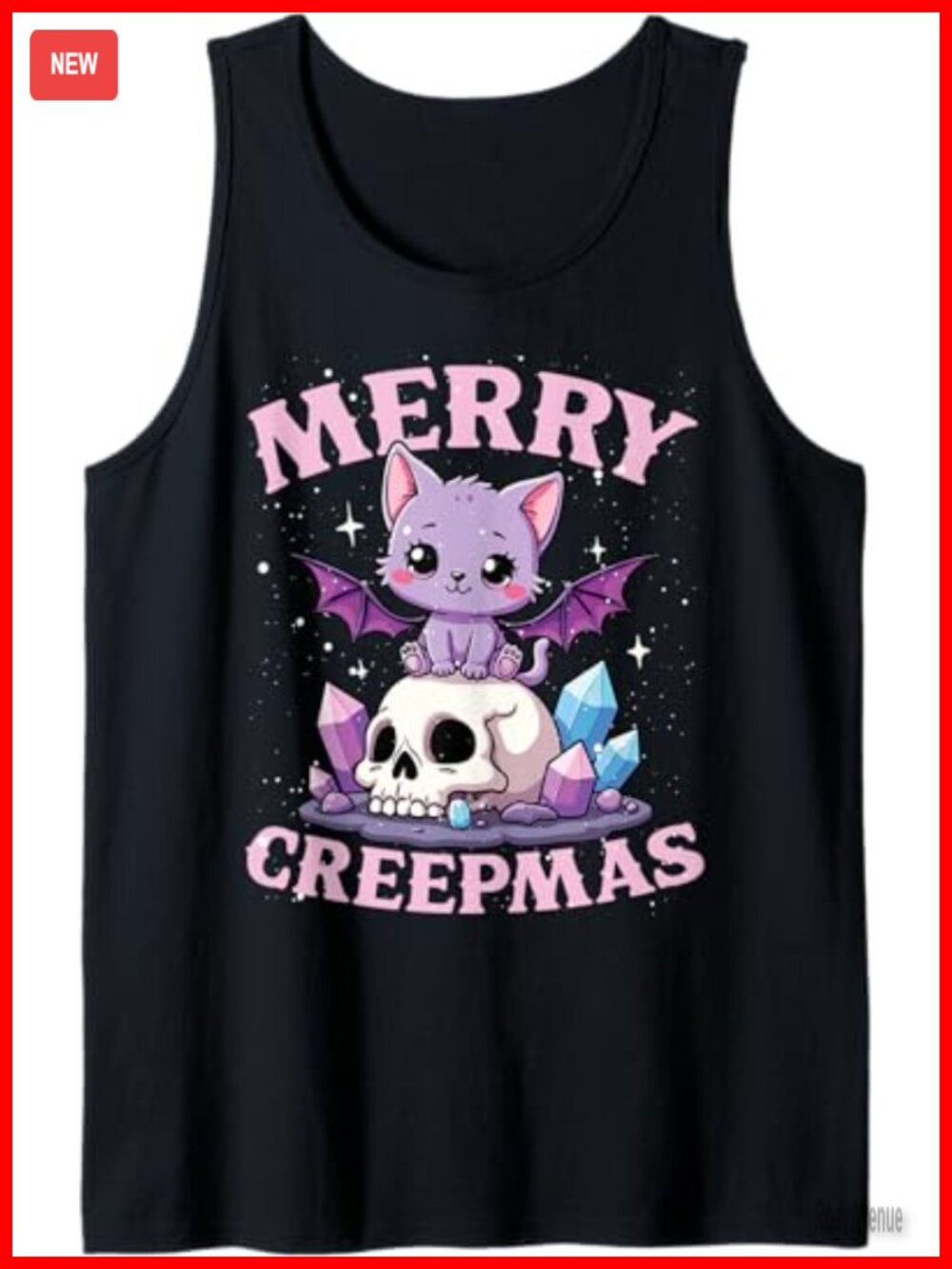 Pastel Goth Christmas Skull Tank Top | Creepmas Cat Lover